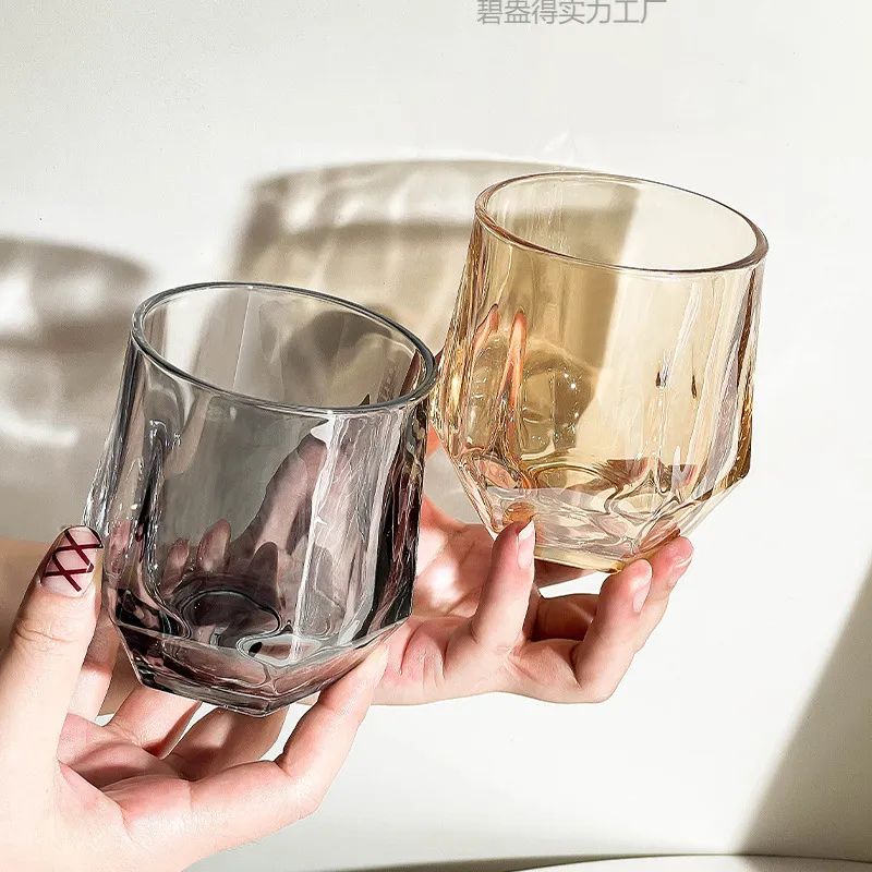 Hexagonal Glass Cup Set – 6-Pack in a Box, 72-Pack per Carton | Stylish & Du